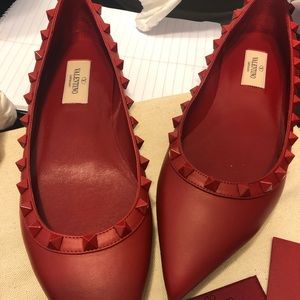Valentino red flats 100% authentic
